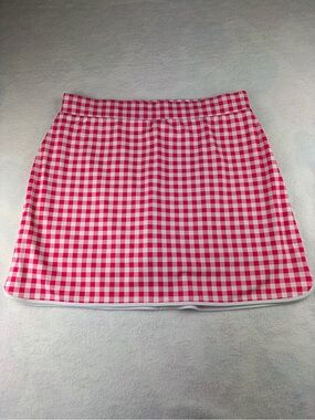 J. Crew Pink and White Gingham Golf Skort